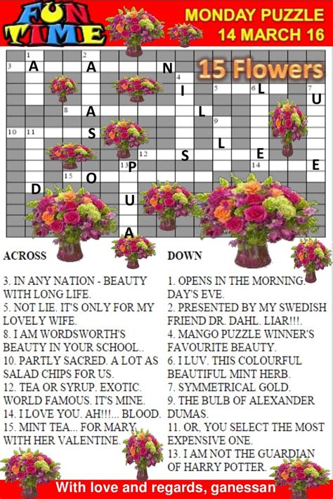 future flowers crossword clue.